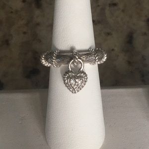 Judith Ripka Sterling Silver Diamonique Charm Ring